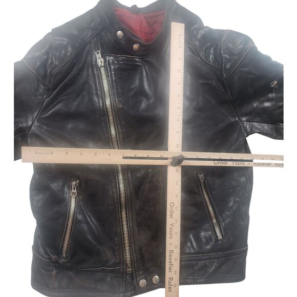 Vintage Harro Biker Jacket Women Small Men XS Youth XL Motorcycle Leather Cafe - Picture 9 of 16